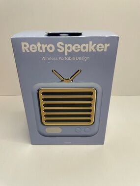 NIB Retro Speaker Wireless Portable Speaker - Light Blue